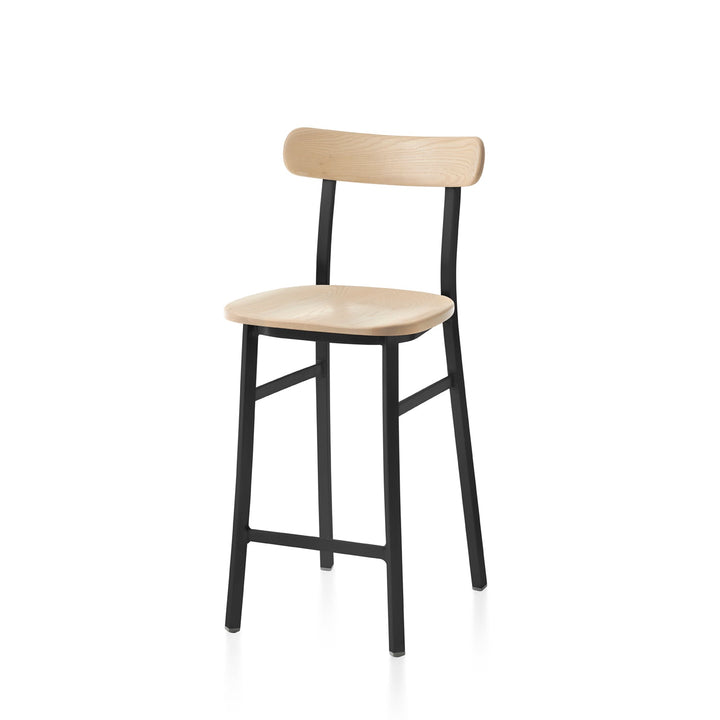Utility Counter Stool - Emeco - Stools + Benches + Ottomans - Powder Coated Black - Accoya - HORNE