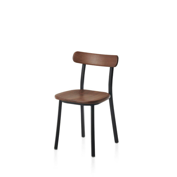 Utility Side Chair - Emeco - Chairs - Powder Coated Black - Walnut - HORNE