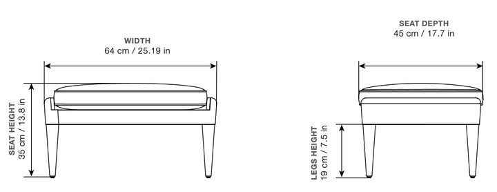 V11 Ottoman - Gubi - Stools + Benches + Ottomans - Gubi Smooth Coffee Leather - HORNE