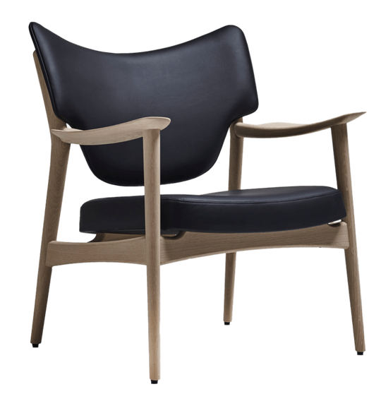 Veng Lounge Chair - Eikund - Chairs - Textile Blackened Blue - White Oiled Oak - HORNE