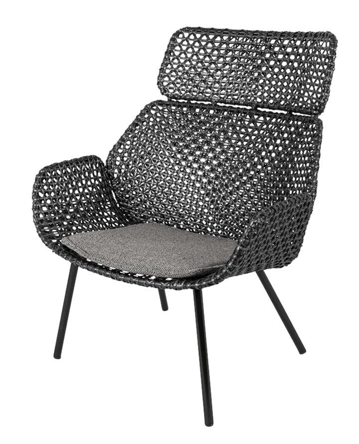 Vibe Highback Chair - Cane Line - Outdoor Furniture - Dark Grey Wove - HORNE