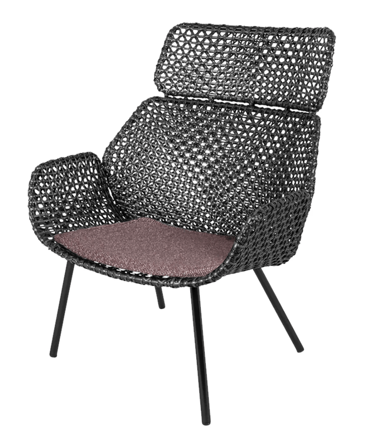 Vibe Highback Chair - Cane Line - Outdoor Furniture - Dark Bordeaux Wove - HORNE
