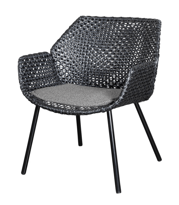 Vibe Lounge Chair - Cane Line - Outdoor Furniture - Black / Graphite - Dark Grey Wove - HORNE