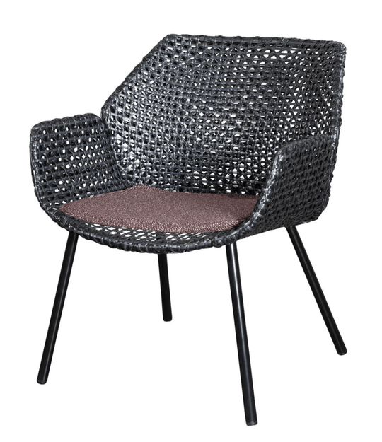 Vibe Lounge Chair - Cane Line - Outdoor Furniture - Black / Graphite - Dark Bordeaux Wove - HORNE