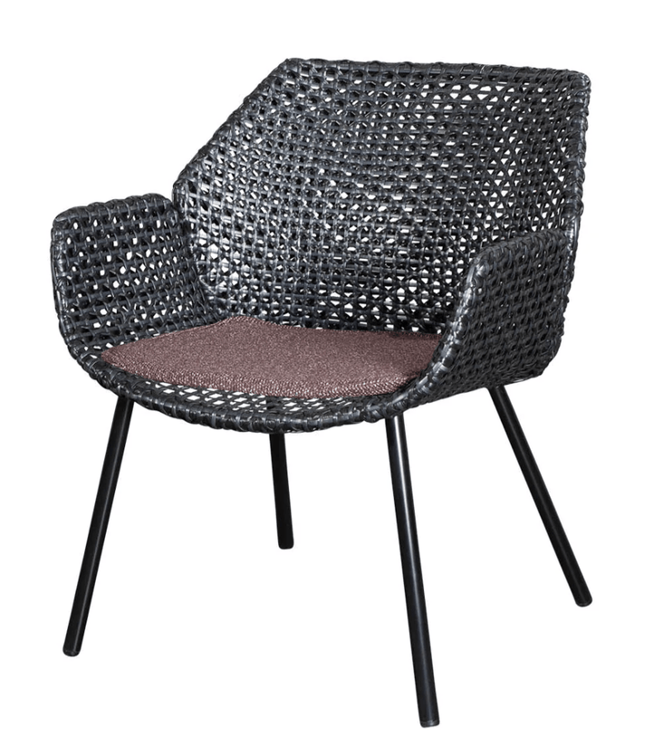 Vibe Lounge Chair - Cane Line - Outdoor Furniture - Black / Graphite - Dark Bordeaux Wove - HORNE