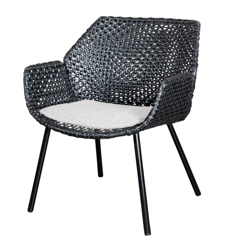 Vibe Lounge Chair - Cane Line - Outdoor Furniture - Black / Graphite - Light Brown Wove - HORNE