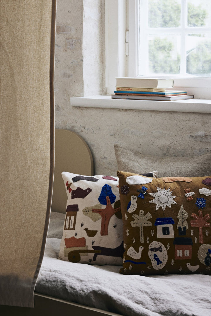 Village Cushion - Ferm Living - Bedding + Pillows - Sugar Kelp - HORNE