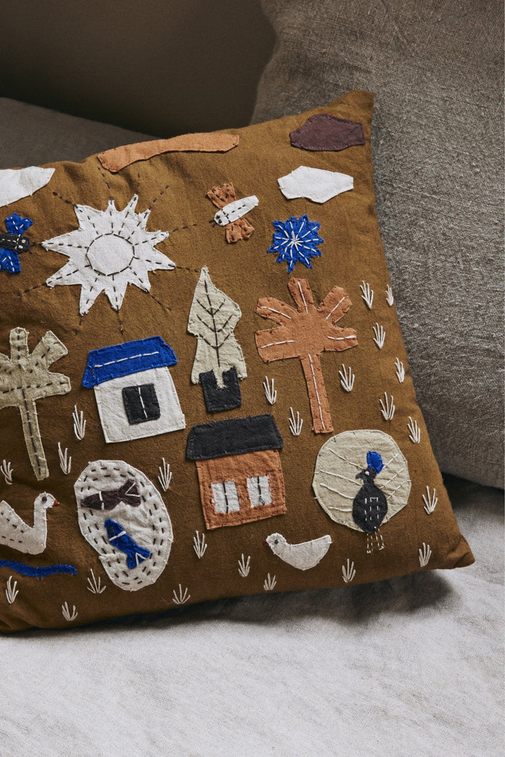 Village Cushion - Ferm Living - Bedding + Pillows - Sugar Kelp - HORNE