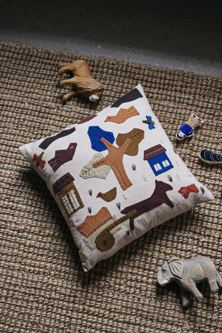 Village Cushion - Ferm Living - Bedding + Pillows - Sugar Kelp - HORNE