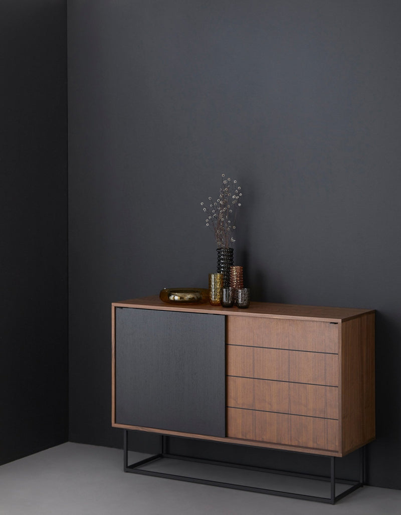 Virka Sideboard - High - Woud - Sideboards + Cabinets - White Oil Treated Oak - Black Painted Oak - Oak - HORNE