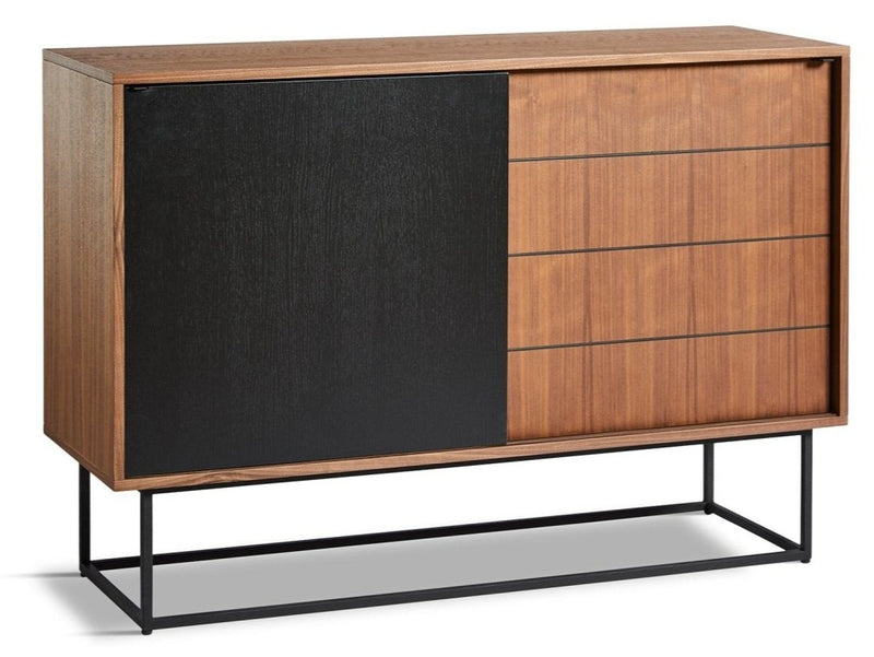 Virka Sideboard - High - Woud - Sideboards + Cabinets - White Oil Treated Oak - Black Painted Oak - Oak - HORNE