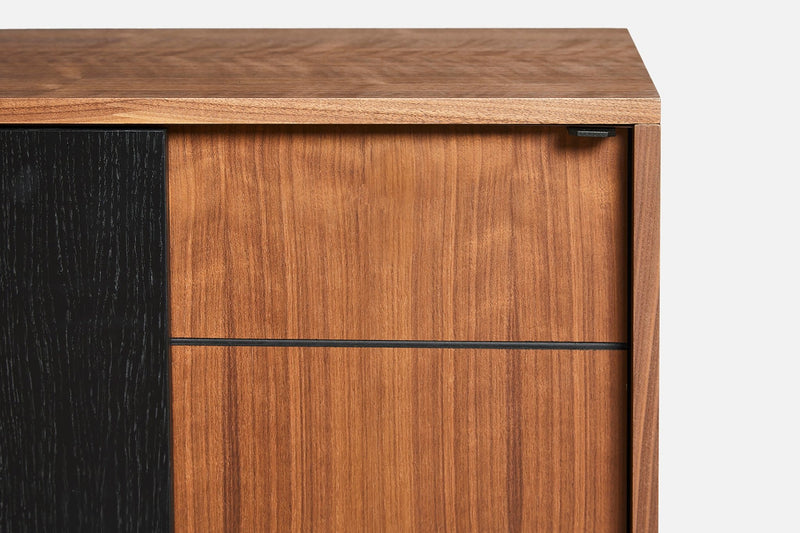 Virka Sideboard - High - Woud - Sideboards + Cabinets - White Oil Treated Oak - Black Painted Oak - Oak - HORNE
