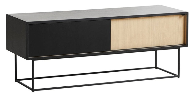 Virka Sideboard - Low - Woud - Sideboards + Cabinets - White Oil Treated Oak - Black Painted Oak - Oak - HORNE