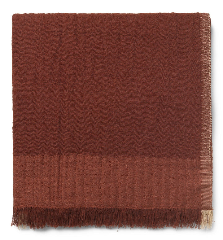 Weaver Throw - Ferm Living - Blankets + Throws + Pillows - Red Brown - HORNE