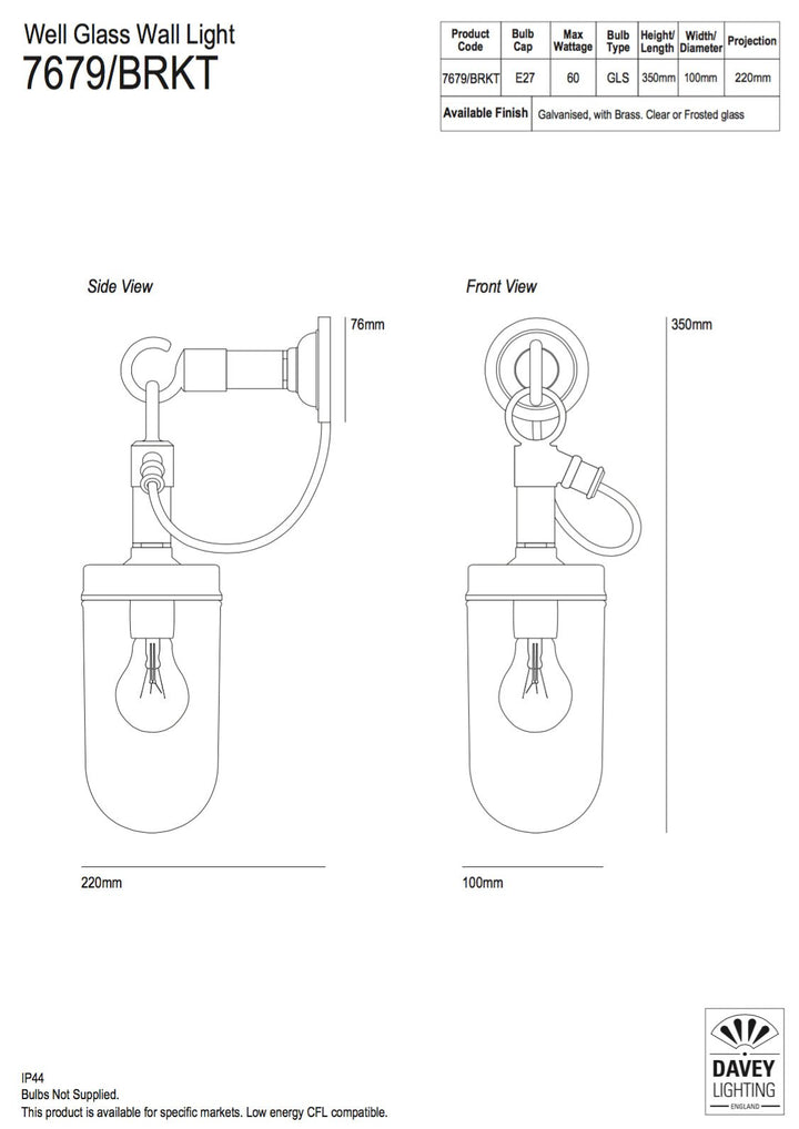 Well Glass Wall Light 7679