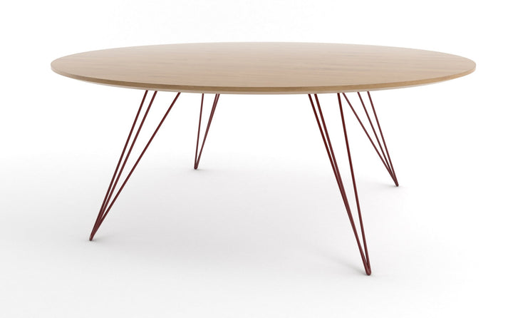 Williams Coffee Table - Large Circle - Tronk - Tables + Desks - White Oak - Blood Red - HORNE