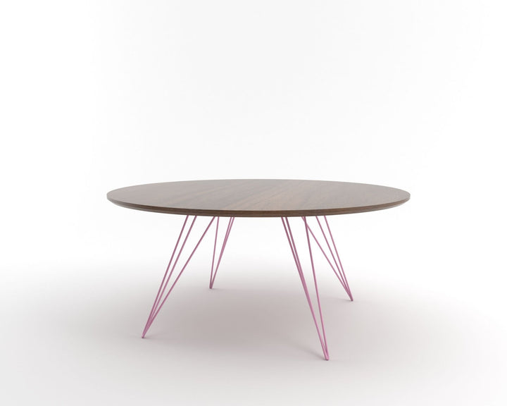 Williams Coffee Table - Large Circle - Tronk - Tables + Desks - Walnut - Pink - HORNE