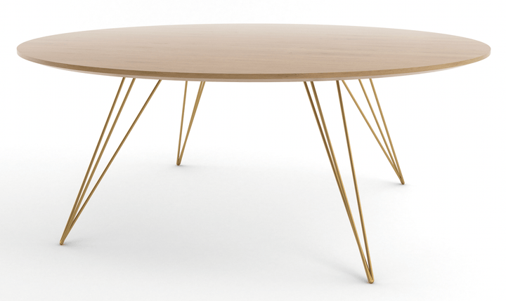 Williams Coffee Table - Large Oval - Tronk - Tables + Desks - White Oak - Brassy Gold - HORNE