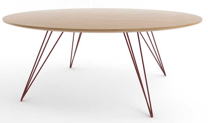 Williams Coffee Table - Large Oval - Tronk - Tables + Desks - White Oak - Blood Red - HORNE
