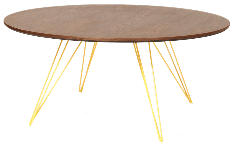 Williams Coffee Table - Small Circle - Tronk - Tables + Desks - Walnut - Brassy Gold - HORNE