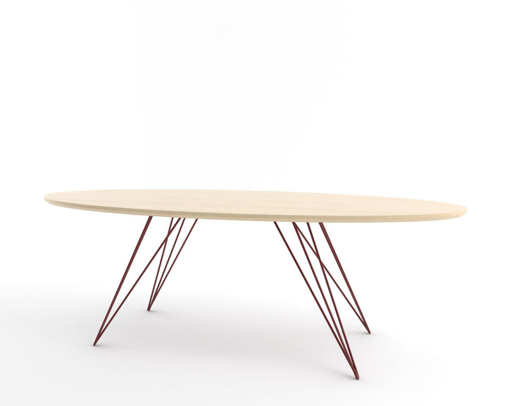 Williams Coffee Table - Thin Oval - Tronk - Tables + Desks - Maple - Blood Red - HORNE