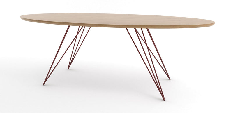 Williams Coffee Table - Thin Oval - Tronk - Tables + Desks - Maple - Blood Red - HORNE