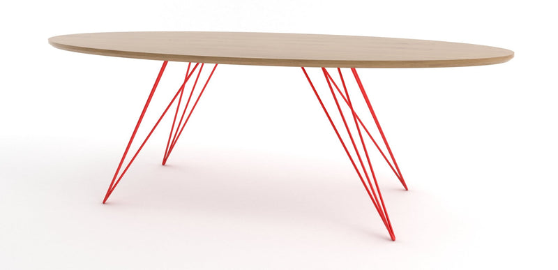 Williams Coffee Table - Thin Oval - Tronk - Tables + Desks - Maple - Blood Red - HORNE
