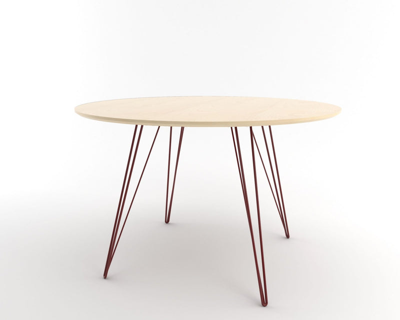 Williams Dining Table - Small Circle - Tronk - Tables + Desks - Maple - Blood Red - HORNE