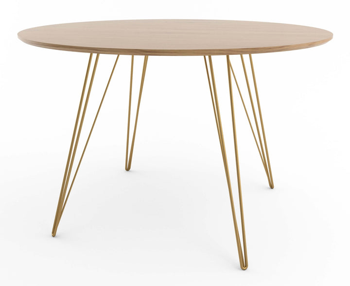 Williams Dining Table - Small Circle - Tronk - Tables + Desks - White Oak - Brassy Gold - HORNE