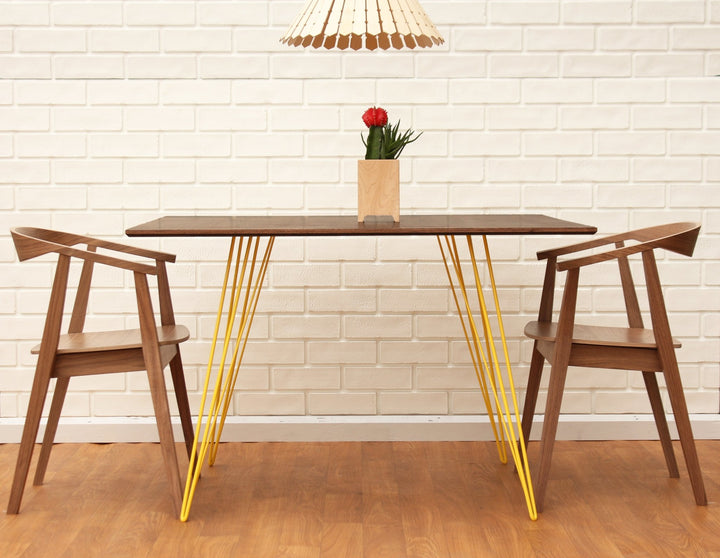 Williams Dining Table - Small Rectangle - Tronk - Tables + Desks - Walnut - Yellow - HORNE