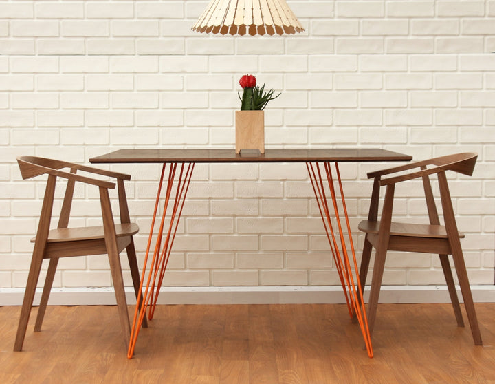 Williams Dining Table - Small Rectangle - Tronk - Tables + Desks - Walnut - Yellow - HORNE