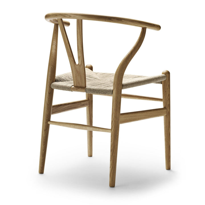 Wishbone Chair CH24 - Natural Paper Cord - Carl Hansen & Son - Chairs - Oak - White Oil Finish - HORNE