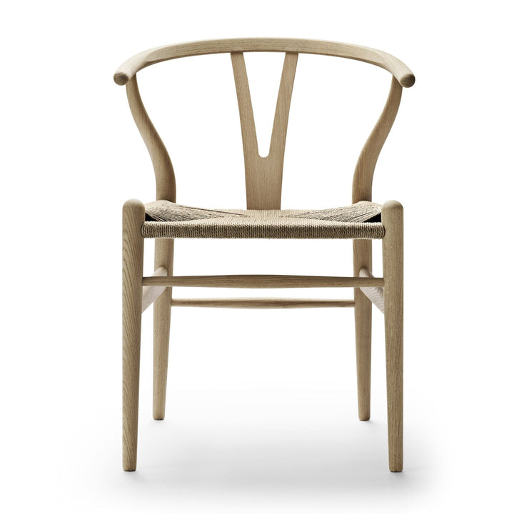 Wishbone Chair CH24 - Natural Paper Cord - Carl Hansen & Son - Chairs - Oak - White Oil Finish - HORNE