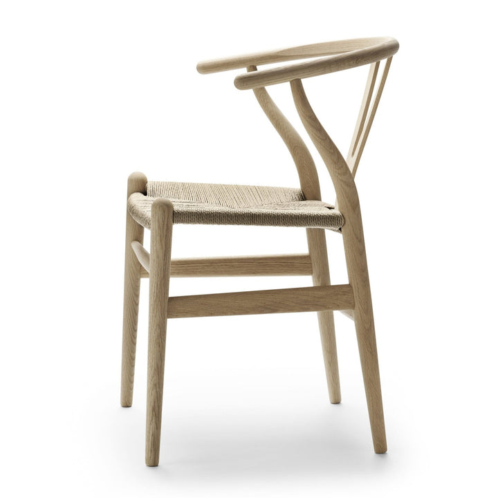 Wishbone Chair CH24 - Natural Paper Cord - Carl Hansen & Son - Chairs - Oak - White Oil Finish - HORNE
