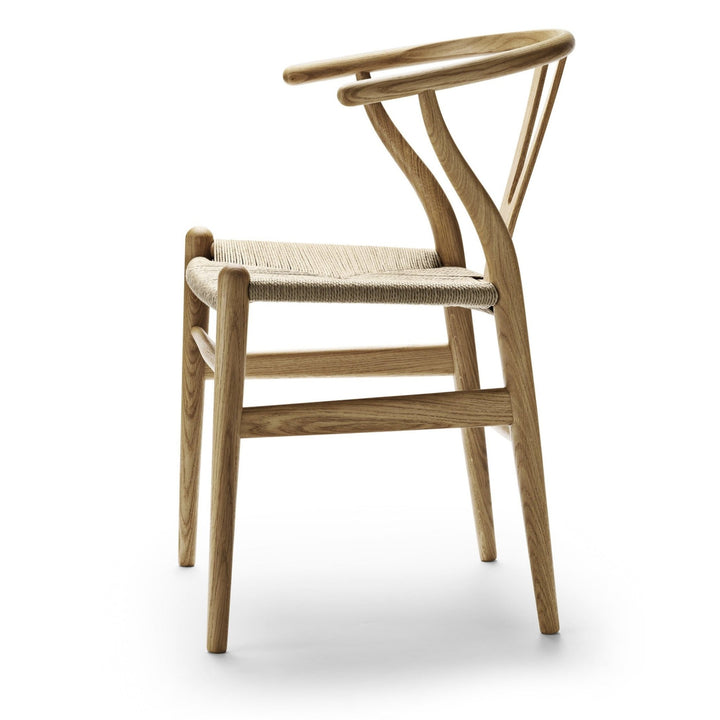 Wishbone Chair CH24 - Natural Paper Cord - Carl Hansen & Son - Chairs - Oak - White Oil Finish - HORNE