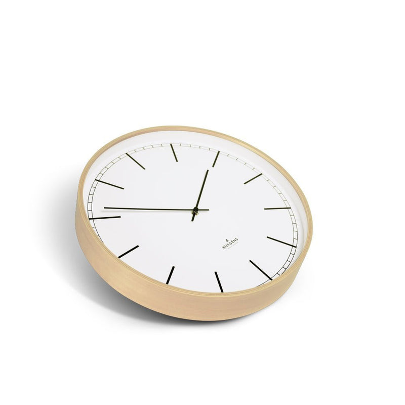Wood25 Wall Clock - Pine Wood - Huygens - Clocks - White Index - HORNE