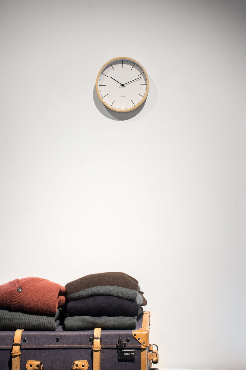 Wood35 Wall Clock - Pine Wood - Huygens - Clocks - White Index - HORNE