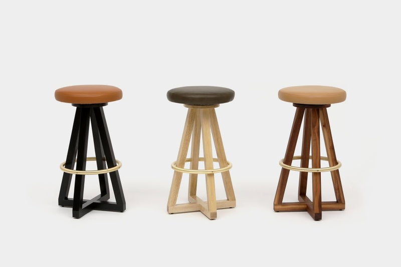 X3 Stool - Artless - Stools + Benches + Ottomans - Walnut - Blackbean - Blackened Steel - HORNE