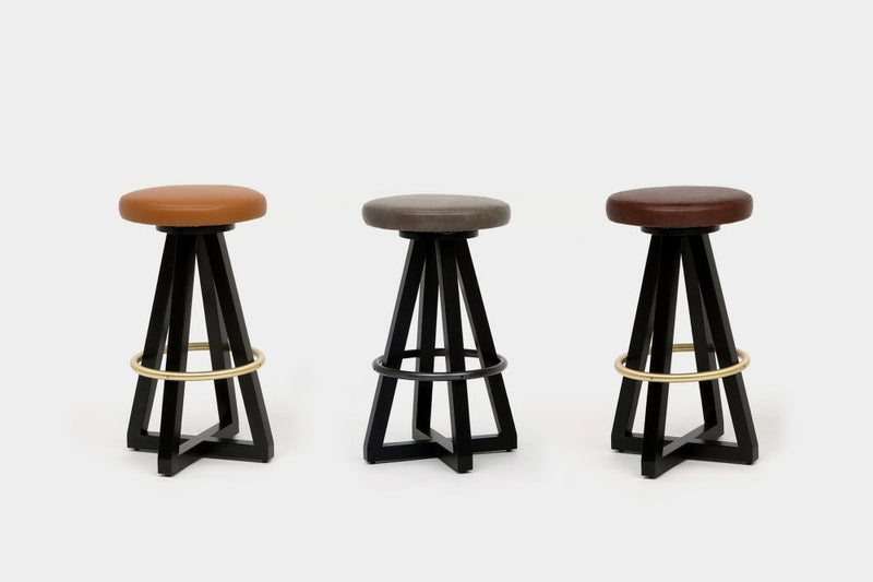 X3 Stool - Artless - Stools + Benches + Ottomans - Walnut - Blackbean - Blackened Steel - HORNE