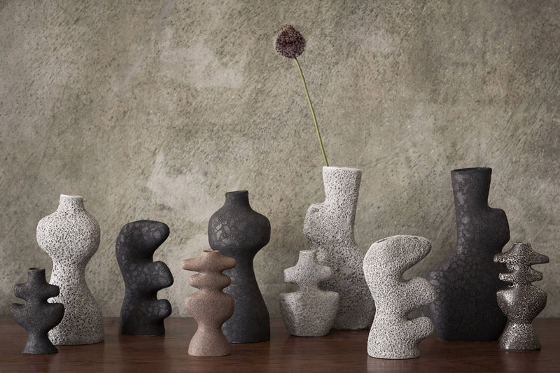 Yara Vase - Ferm Living - Vases - Small - Grey Pumice - HORNE