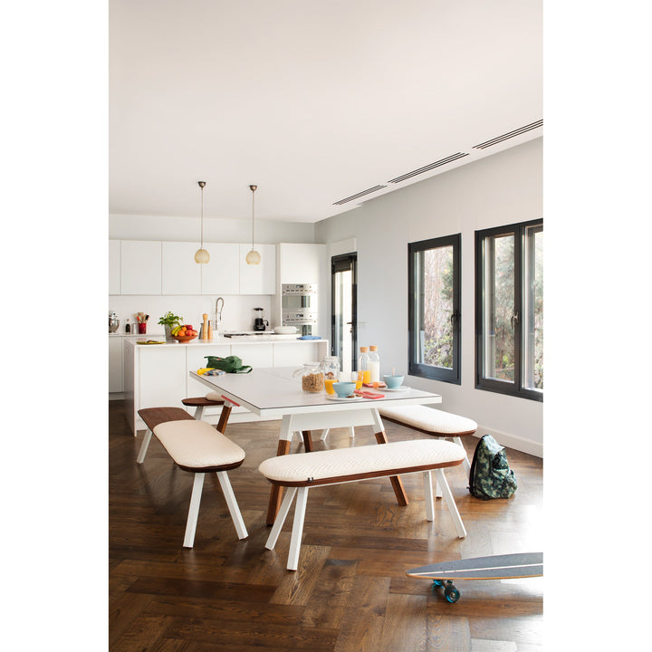 You And Me Bench - Indoor/Outdoor - RS Barcelona - Stools + Benches + Ottomans - 220 Bench - White - HORNE