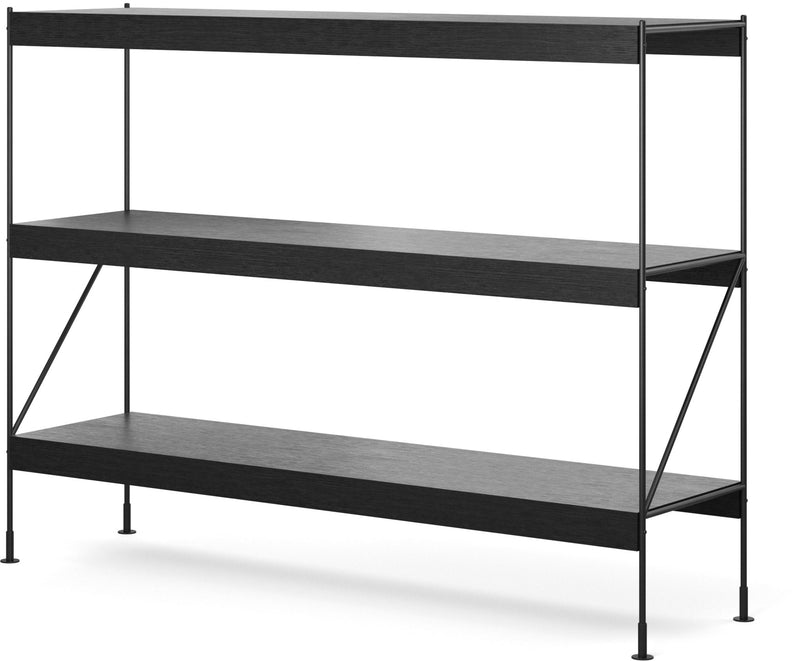 Zet Storage System, 60in. - Audo Copenhagen - Shelving - 1x2 - Black Steel - Black Oak - HORNE