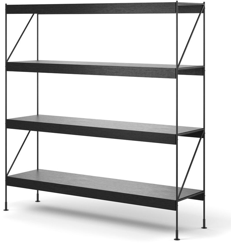 Zet Storage System, 60in. - Audo Copenhagen - Shelving - 1x2 - Black Steel - Black Oak - HORNE