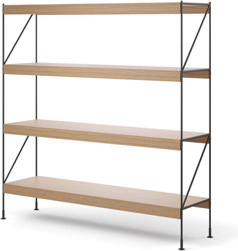 Zet Storage System, 60in. - Audo Copenhagen - Shelving - 1x2 - Black Steel - Black Oak - HORNE