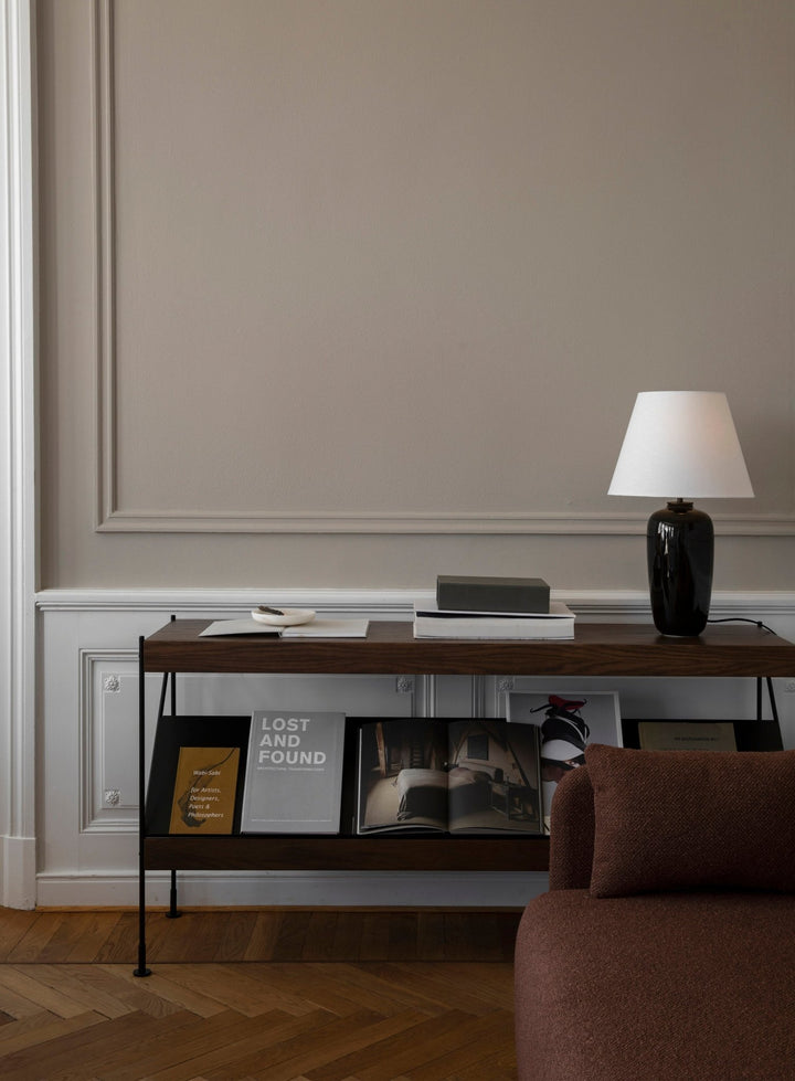 Zet Storage System, 60in, Back Panel and Magazine Shelf - Audo Copenhagen - Shelving - Magazine Shelf - Black - HORNE